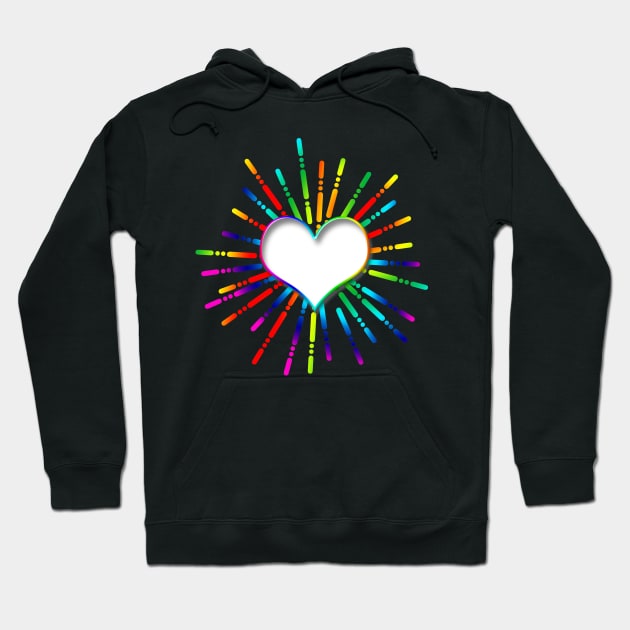 Colorful Hearts & Waves Hoodie by holidaystore